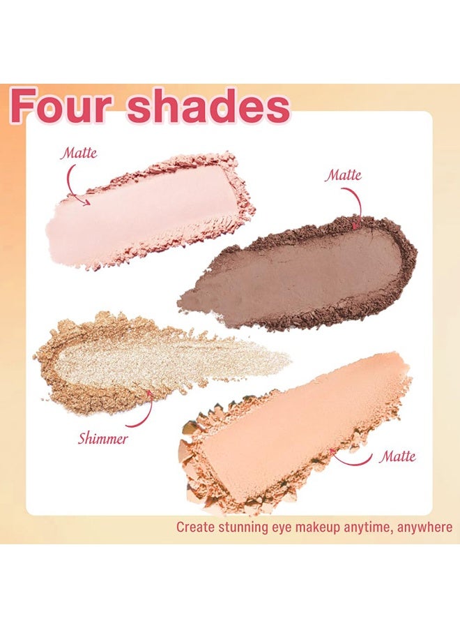 MGL 4Colors Eyeshadow Makeup Palette,Nude Champagne Natural Neutral Powde Eye Shadow Palette for Older Women,Long Lasting Naturing-Looking,Lightweight,Waterproof,Eye Makeup Kit Travel Size，#03 - Image 5